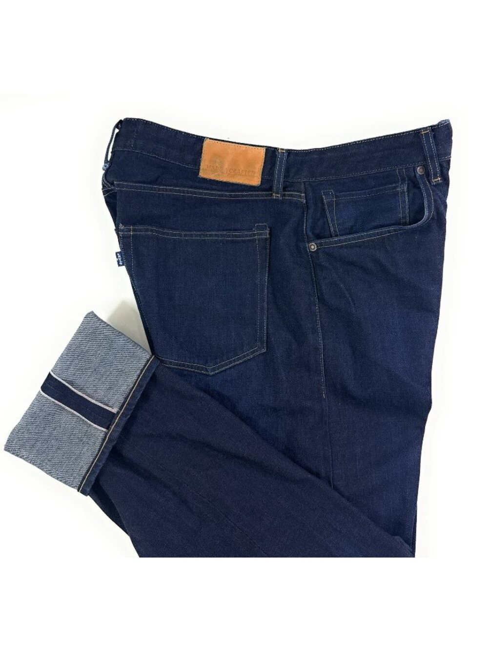 Levis Made & Crafted Mens Tack Slim Jeans Size 35x32 Selvedge Dark Indigo Denim